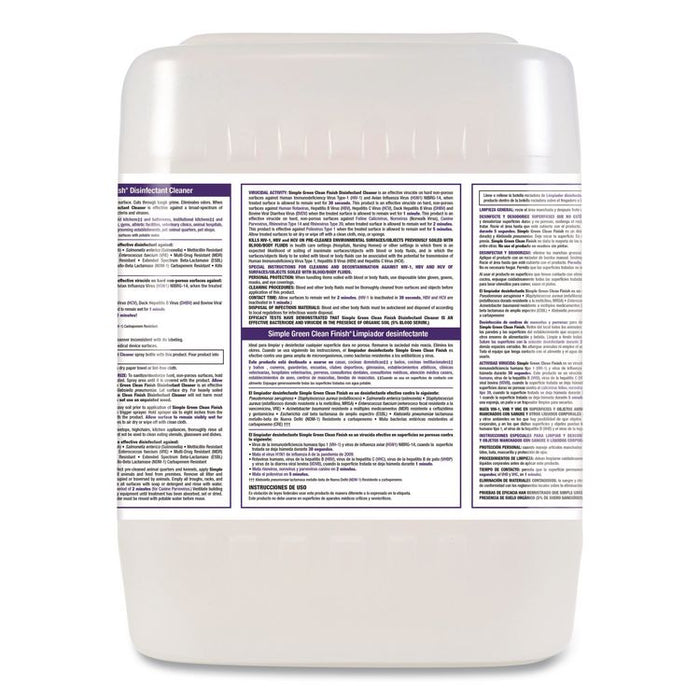 Clean Finish Disinfectant Cleaner, Herbal Scent, 5 gal Pail