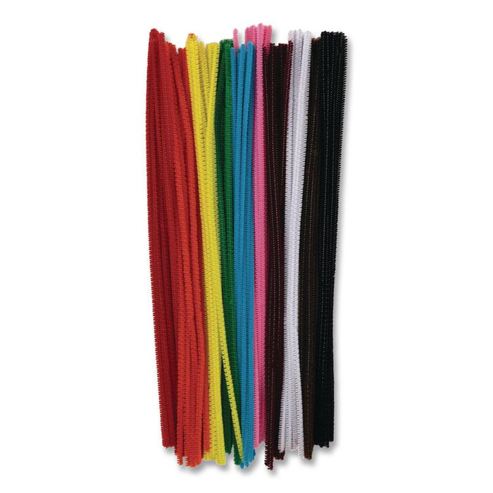 Regular Stems, 12" x 4mm, Metal Wire/Polyester, Assorted Colors, 100/Pack