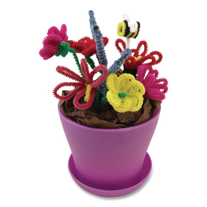 Regular Stems, 12" x 4mm, Metal Wire/Polyester, Assorted Colors, 100/Pack
