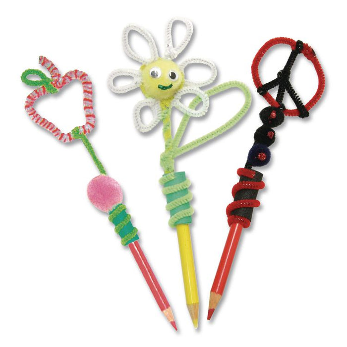 Regular Stems, 12" x 4mm, Metal Wire/Polyester, Assorted Colors, 100/Pack
