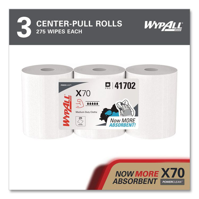 X70 Cloths, Center-Pull, 9.8 x 12.2, White, 275/Roll, 3 Rolls/Carton