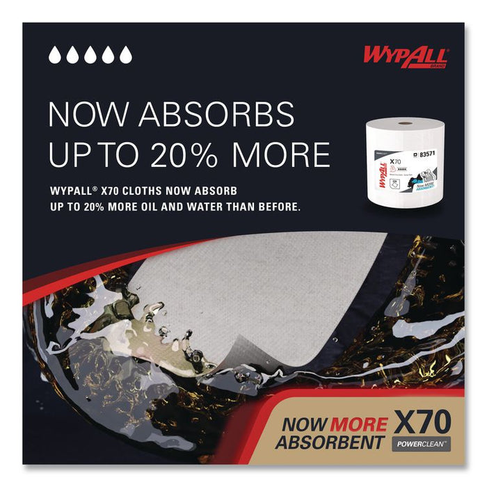 X70 Wipers in a Bucket Refills, No Bucket, 13 x 10, Unscented, White, 220/Rolls, 3 Rolls/Carton
