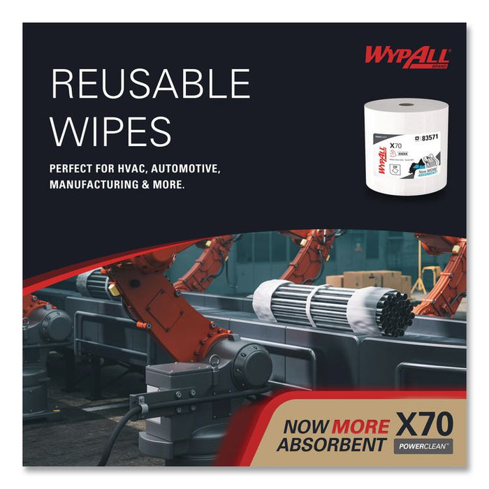 X70 Wipers in a Bucket Refills, No Bucket, 13 x 10, Unscented, White, 220/Rolls, 3 Rolls/Carton