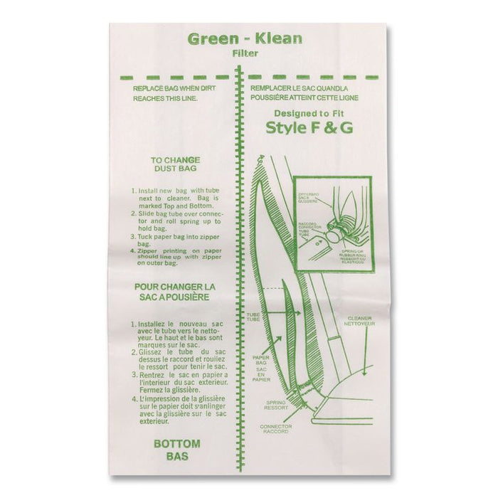 GK-F-and-G-10 Replacement Bag, 10 Bags/Pack, 10 Packs/Carton