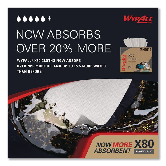 Power Clean X80 Cloths, HYDROKNIT, BRAG Box, 11.1 x 16.8, White, 152/Carton