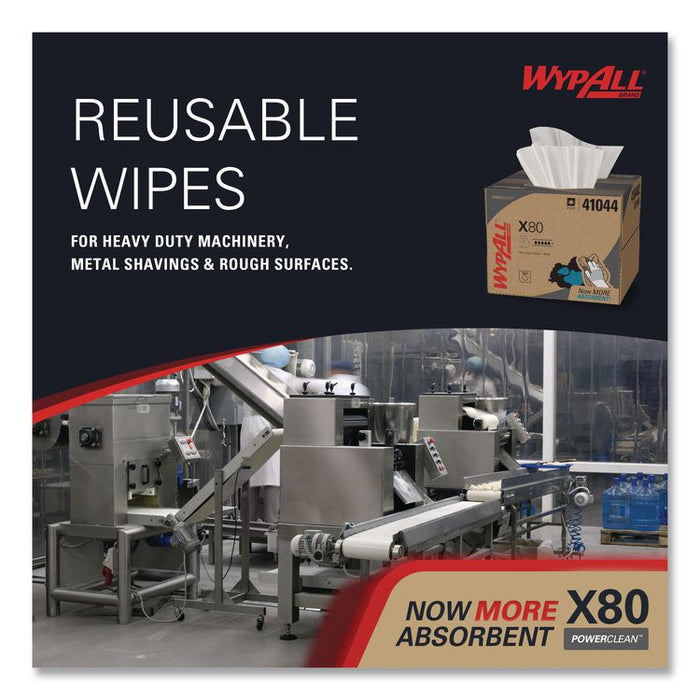 Power Clean X80 Cloths, HYDROKNIT, BRAG Box, 11.1 x 16.8, White, 152/Carton