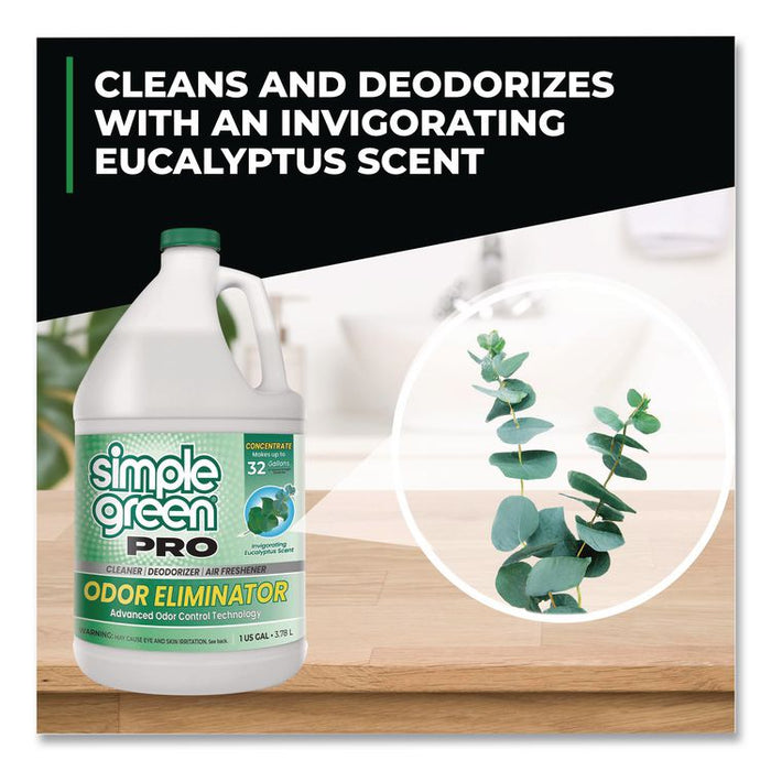Pro Odor Eliminator, Eucalyptus Scent, 1 gal Bottle, 6/Carton
