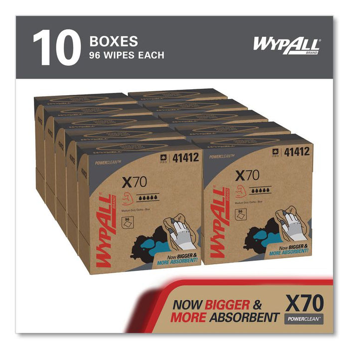 X70 Cloths, POP-UP Box, 9.13 x 16.8, Blue, 96/Box, 10 Boxes/Carton