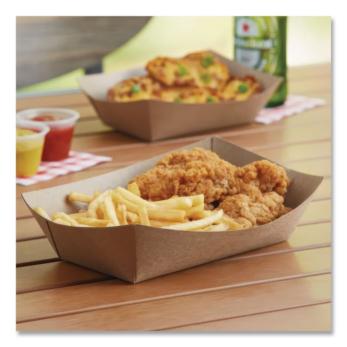 Eco Food Trays, 3 lb Capacity, Brown, Paper, 500/Carton