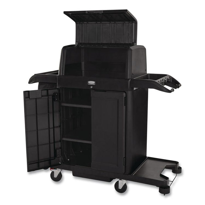 Locking Security Hood for Housekeeping Carts, Plastic, Black