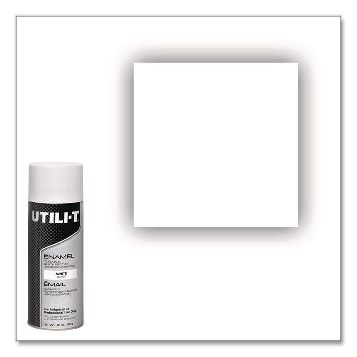 UTILI-T Spray Paint, White, 10 oz Aerosol Can, 6/Carton