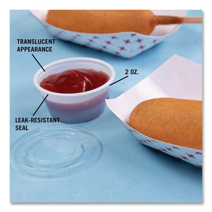 Portion Cups, 2 oz, Plastic, Clear, 250/Sleeve, 10 Sleeves/Carton