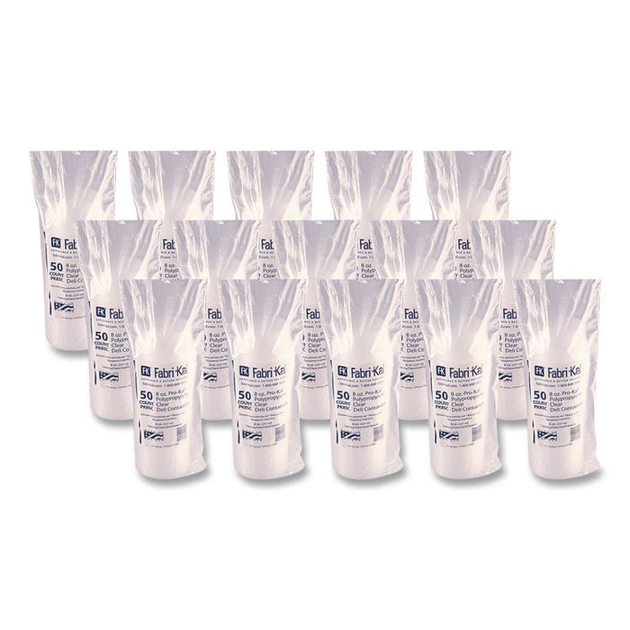 Microwavable Deli Containers, 8 oz, 4.6" Diameter x 1.8" h, Clear, Plastic, 500/Carton