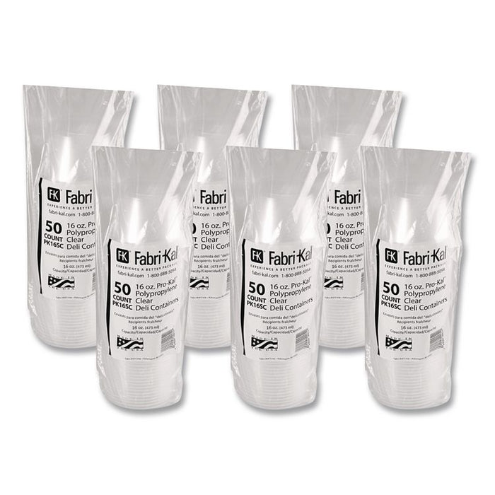 Microwavable Deli Containers, 16 oz, 4.6" Diameter x 3" h, Clear, Plastic, 500/Carton