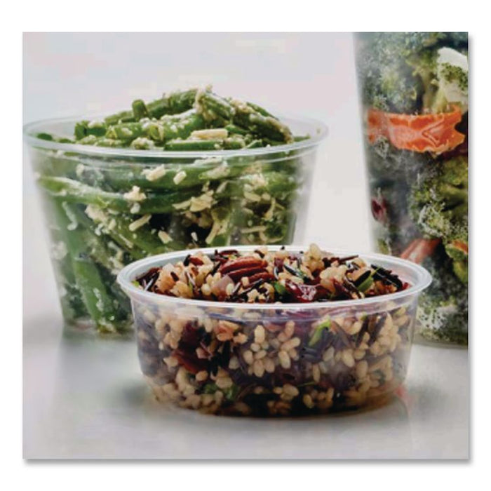 Microwavable Deli Containers, 16 oz, 4.6" Diameter x 3" h, Clear, Plastic, 500/Carton