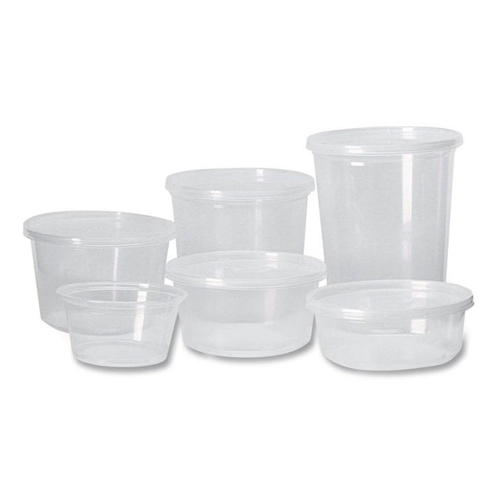 Microwavable Deli Containers, 32 oz, 4.6" Diameter x 5.6" h, Clear, Plastic, 500/Carton