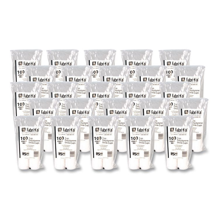 RK Crisscross Cold Drink Cups, 3 oz, Plastic, Clear, 100/Bag, 25 Bags/Carton