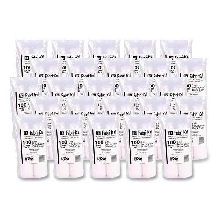 RK Ribbed Cold Drink Cups, 5 oz, Plastic, Clear, 100/Bag, 25 Bags/Carton