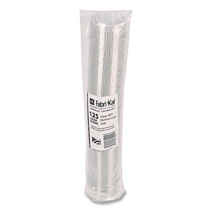 Portion Cup Lids, Fits 1.5 oz to 2.5 oz Portion Cups, Plastic, Clear, 125/Sleeve, 20 Sleeves/Carton