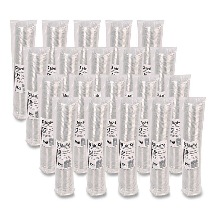 Portion Cup Lids, Fits 1.5 oz to 2.5 oz Portion Cups, Plastic, Clear, 125/Sleeve, 20 Sleeves/Carton