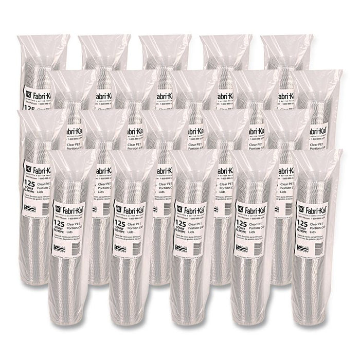 Portion Cup Lids, Fits 3.25 oz to 5.5 oz Portion Cups, Plastic, Clear, 2,500/Carton