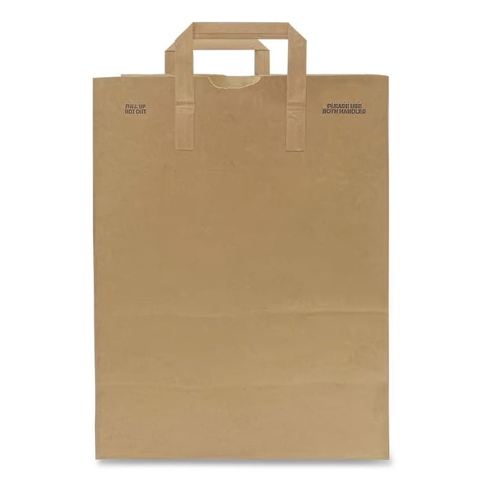 Grocery Paper Bags, 1/6 BBL Size, 70# Basis Weight, Flat Handles, 12" x 7" x 16.25", Kraft, 300/Bundle