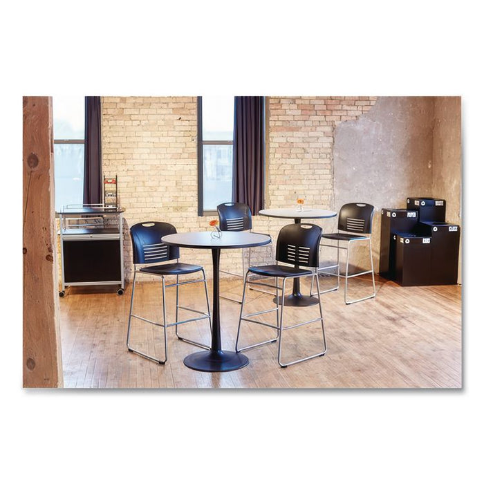Onyx Breakroom Organizers, 3 Compartments, 6 x 6 x 18, Steel Mesh, Black