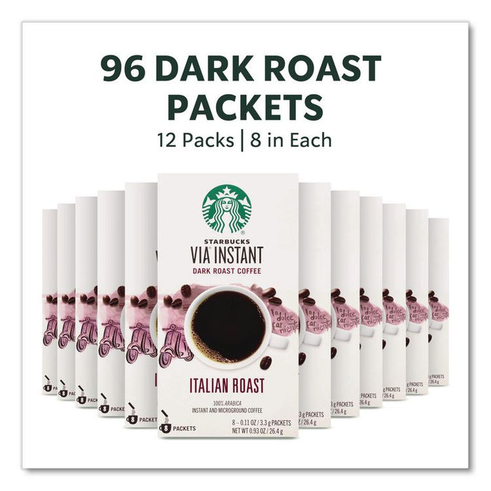 VIA Ready Brew Coffee, 0.11 oz, Italian Roast, 8 Packets/Bag, 12 Bags/Carton