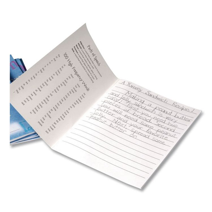Writing Journals, Medium/College Rule, Blue/Multicolor Cover, (64) 9 x 7 Sheets, 10 Journals