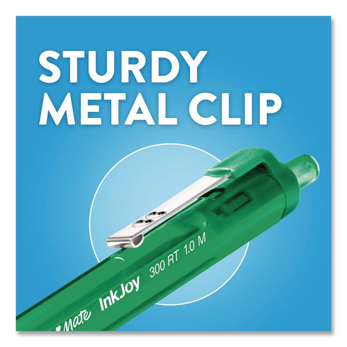 InkJoy 300RT Ballpoint Pen, Retractable, Medium 1 mm, Assorted Ink and Barrel Colors, 8/Pack