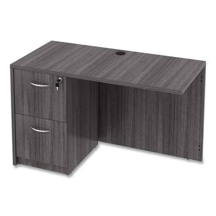 Alera Valencia Series Full Pedestal File, Left or Right, 2 Legal/Letter-Size File Drawers, Gray, 15.63" x 20.5" x 28.5"