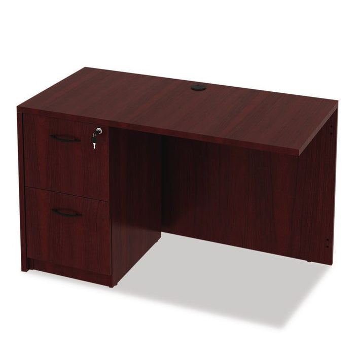 Alera Valencia Series Full Pedestal File, Left or Right, 2 Legal/Letter-Size File Drawers, Mahogany, 15.63" x 20.5" x 28.5"