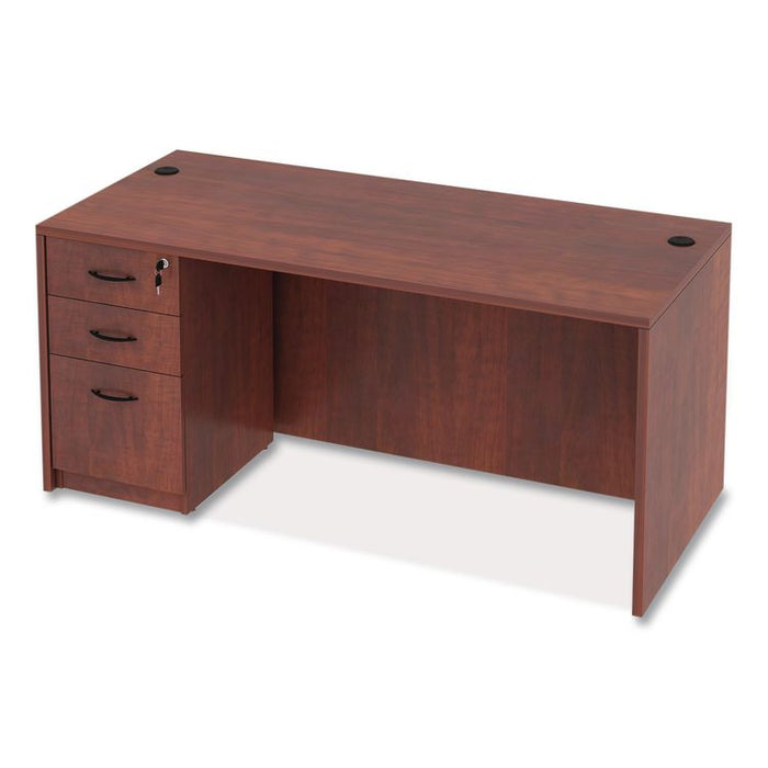 Alera Valencia Series Straight Front Desk Shell, 65" x 29.5" x 29.63", Medium Cherry