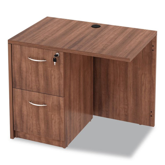 Alera Valencia Series Reversible Return/Bridge Shell, 35w x 23.63d x 29.5h, Modern Walnut