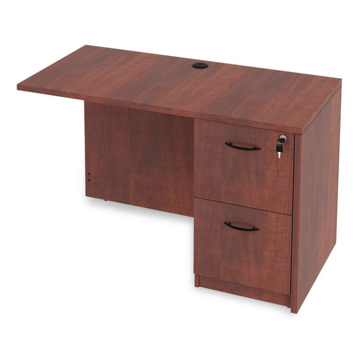 Alera Valencia Series Reversible Return/Bridge Shell, 47.25w x 23.63d x 29.5h, Medium Cherry