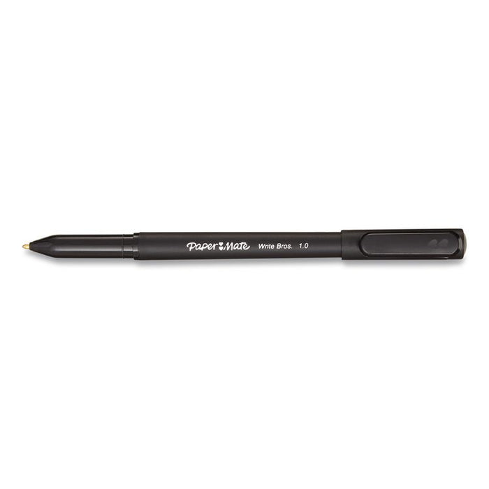 Write Bros. Ballpoint Pen, Stick, Medium 1 mm, Black Ink, Black Barrel, 8/Pack
