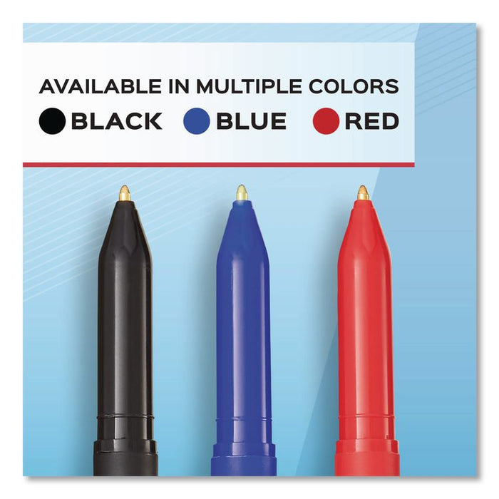 Write Bros. Ballpoint Pen, Stick, Medium 1 mm, Black Ink, Black Barrel, 8/Pack