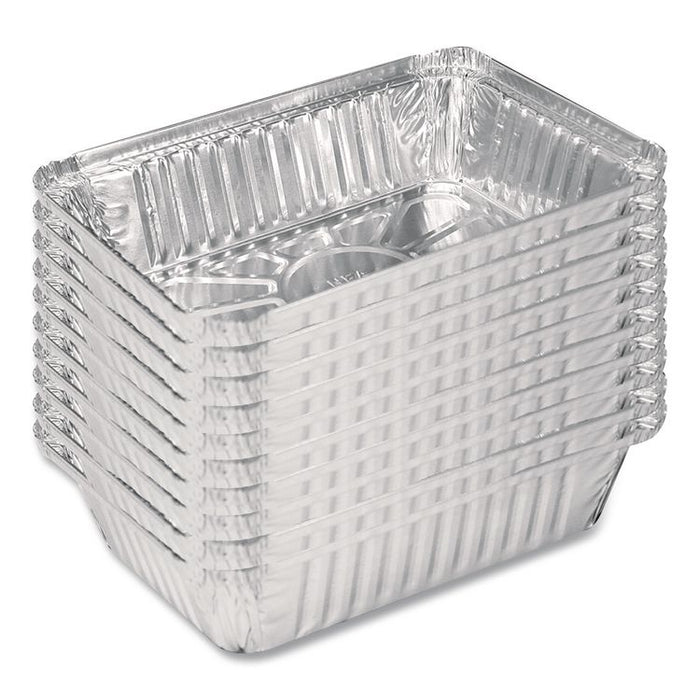 Aluminum Oblong Pan, Shallow, 1.5 lb, 6 x 8.59 x 1.25, Silver, 500/Carton