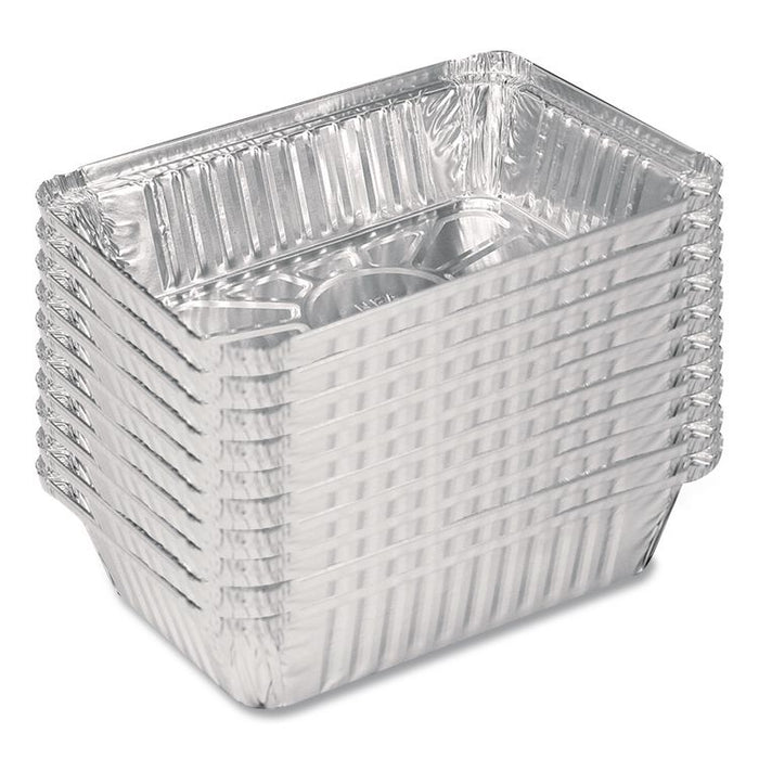 Aluminum Oblong Pan, 1.5 lb, 5.13 x 7.06 x 1.69, Silver, 500/Carton