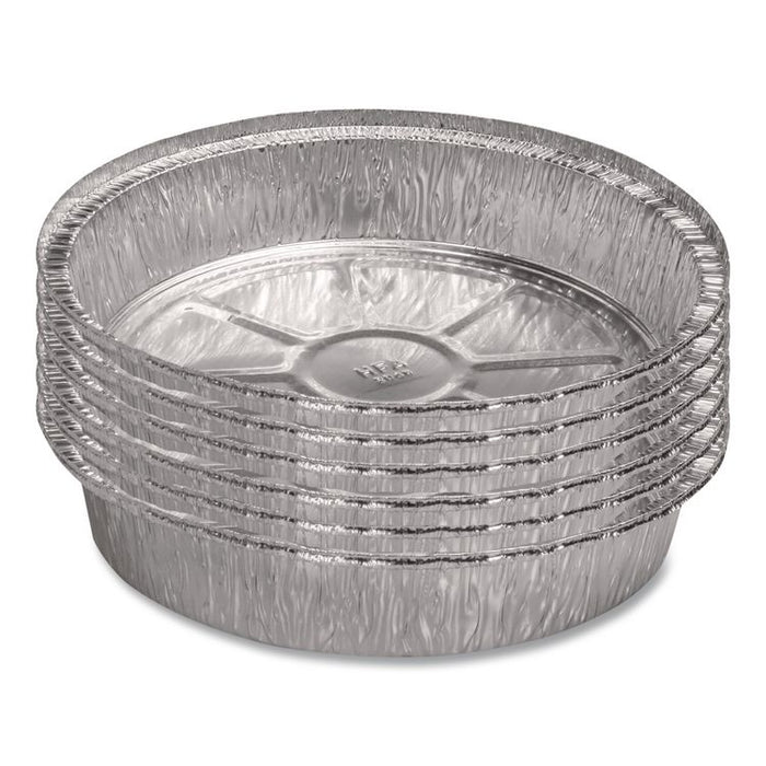 Round Aluminum Container, 37 oz, 8" Diameter, Silver, 500/Carton