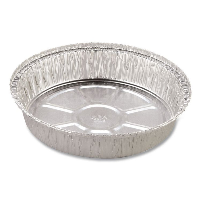 Round Aluminum Container, 24 oz, 7" Diameter, Silver, 500/Carton