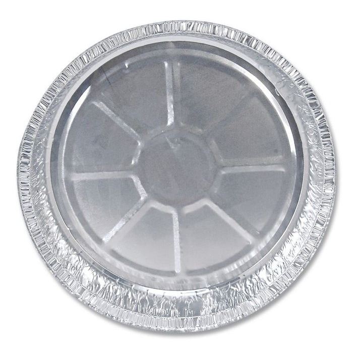 Round Aluminum Container with Lid, 48 oz, 9" Diameter, Silver, 500/Carton