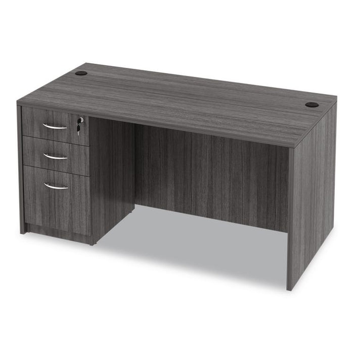 Alera Valencia Series Straight Front Desk Shell, 59.13" x 29.5" x 29.63", Gray