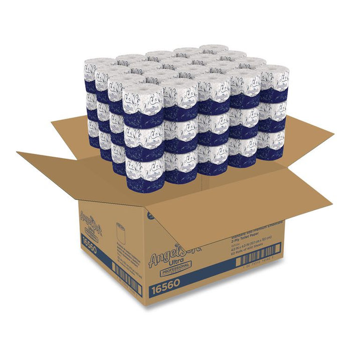Angel Soft ps Ultra Two-Ply Premium Bathroom Tissue, Septic-Safe, White, 400 Sheets/Roll, 60 Rolls/Carton
