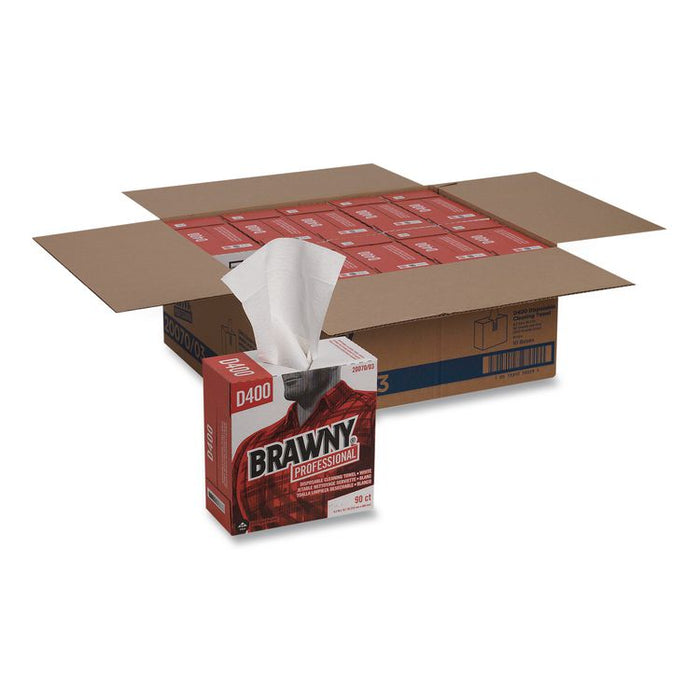 Medium Duty Premium DRC Wipers, 1-Ply, 9.25 x 16.3, Unscented, White, 90/Box