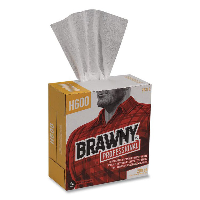 Lightweight Disposable Shop Towels, 9.1 x 12.5, White, 200/Box