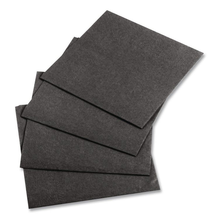 Embossed Beverage Napkins, 1-Ply, 10 x 10, Black, 1,000/Carton
