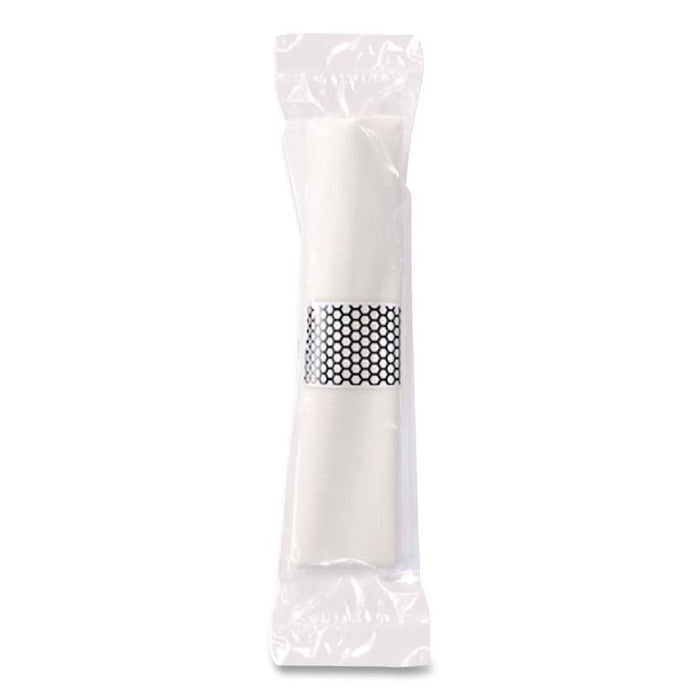 CaterWrap Cater to Go Express Cutlery Kit, Heavyweight, Fork/Knife/Napkin/Spoon, Plastic, Black, 100/Carton