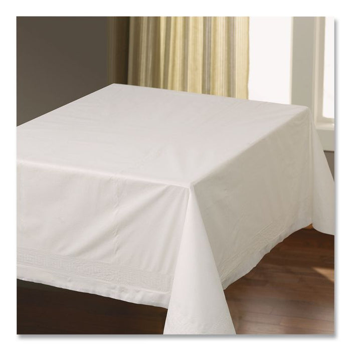 Tissue/Poly Tablecovers, 54" x 54", White, 50/Carton