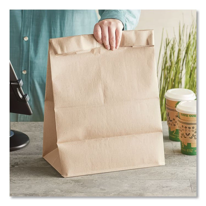 Grocery Paper Bags, 1/6 BBL Size, Heavy-Duty, 52# Basis Weight, 12" x 7" x 17", Kraft, 500/Bundle